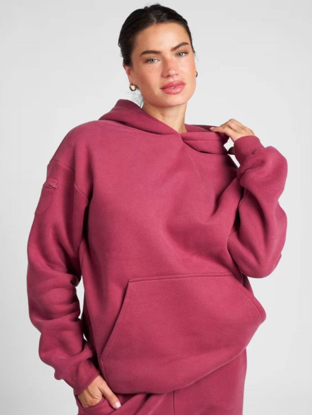 Comfrt Matching Hoodie Sweatpants Set Dusty Rose Pink XS